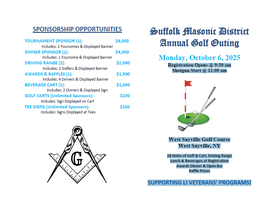 2025 Suffolk District Golf Program
